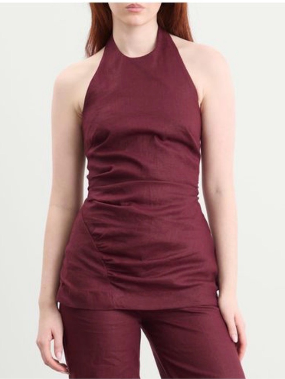 Faithfull the Brand Fia Halter Top in Bordeaux